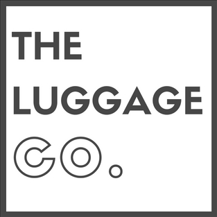 Black bordered square with the capitalised words "THE LUGGAGE CO. within it and left aligned.